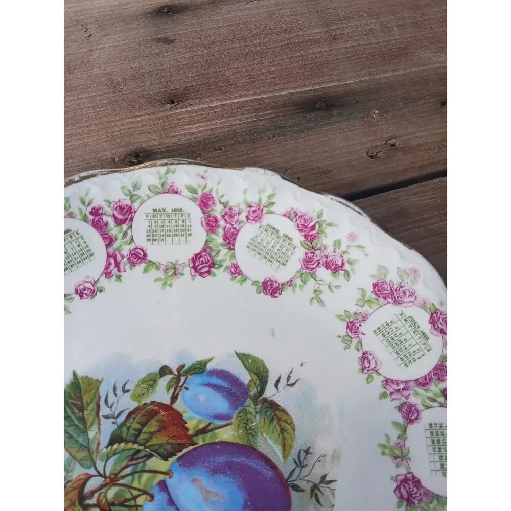 1910 Carnation McNicol Calendar Plate Fruit Plums